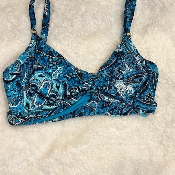 Sea Level Bikini Top twist front SZ 4 Cup DD/E Sea Foam blue green black NEW - Picture 3 of 6
